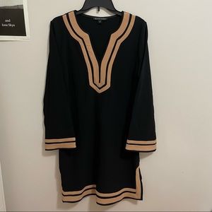 Boston Proper Black and Tan Tunic Dress